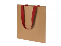 Разное Сумка-шоппер Papyrus из моющейся крафт-бумаги, натруальный/красный