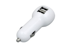 Разное Автомобильная зарядка CC-01, 2 USB порта, белый цвет.
