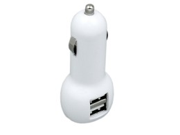 Разное Автомобильная зарядка CC-01, 2 USB порта, белый цвет.