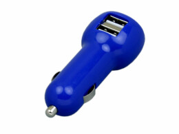 Разное Автомобильная зарядка CC-01, 2 USB порта, синий цвет.