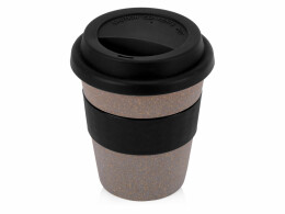 Разное Стакан с силиконовой крышкой "Cafe", черный