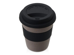 Разное Стакан с силиконовой крышкой "Cafe", черный