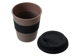 Разное Стакан с силиконовой крышкой "Cafe", черный