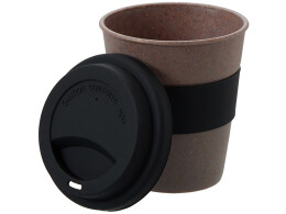 Разное Стакан с силиконовой крышкой "Cafe", черный