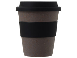 Разное Стакан с силиконовой крышкой "Cafe", черный