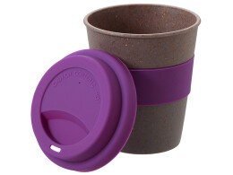 Разное Стакан с силиконовой крышкой "Cafe", фиолетовый