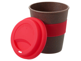 Разное Стакан с силиконовой крышкой "Cafe", розовый