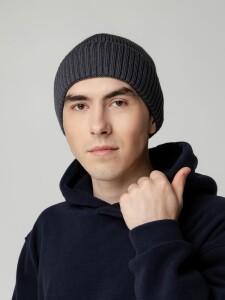 teplo Шапка Hinge, темно-серая (графит)