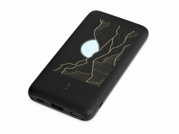 Evolt Внешний беспроводной аккумулятор с подсветкой лого "Reserve X". 8000 mAh, черный