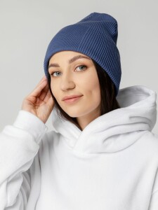 teplo Шапка Real Rib, синяя (черника)