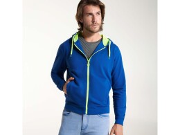 Roly Толстовка на молнии "Fuji", королевский синий/неоновый желтый
