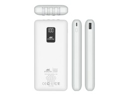 RIVACASE RIVACASE VA2210 (10000 мАч) внешний аккумулятор с дисплеем и встроенными кабелями, белый, 12/48