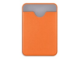 Разное Чехол-картхолдер Favor на клеевой основе на телефон для пластиковых карт и и карт доступа, оранжевый