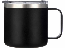 Waterline Кружка стальная Alaska с крышкой слайдером, powder coating, черный