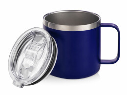 Waterline Кружка стальная Alaska с крышкой слайдером, powder coating, синий