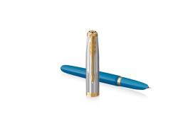 Parker Перьевая ручка Parker 51 Premium Turquoise GT перо; M, чернила: Black, Blue, в подарочной упаковке.