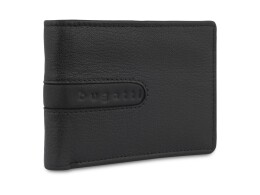 bugatti Портмоне BUGATTI Bomba, с защитой данных RFID, чёрное, кожа/полиэстер, 12,5х2х9 см