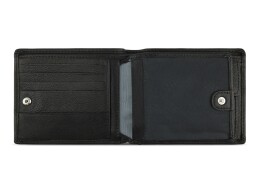 bugatti Портмоне BUGATTI Bomba, с защитой данных RFID, чёрное, кожа/полиэстер, 12х2х9,5 см