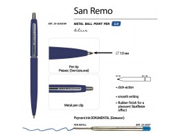 Bruno Visconti Ручка металлическая шариковая «San Remo», 1,0мм, синие чернила, ярко-синий
