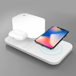 mid-oceangift Настольная беспроводная (15W) зарядная станция "Smart Base" с увлажнителем и лампой