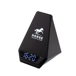 mid-oceangift Настольные часы "Smart Pyramid" с bluetooth колонкой (3Вт) и беспроводным (15W) зарядным устройством, с подсветкой логотипа
