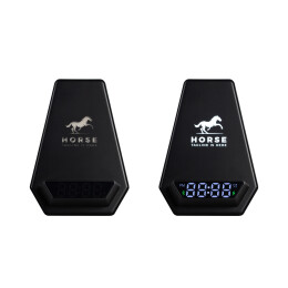mid-oceangift Настольные часы "Smart Pyramid" с bluetooth колонкой (3Вт) и беспроводным (15W) зарядным устройством, с подсветкой логотипа