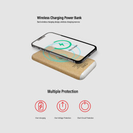 mid-oceangift Беспроводное зарядное устройство "Cork Power" 10000 mAh, пластик/пшеничное волокно/пробка