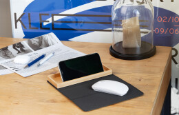 POWERFOLIO Коврик-трансформер с органайзером на магнитах с беспроводным (15W) ЗУ с подсветкой логотипа