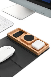 POWERFOLIO Коврик-трансформер с органайзером на магнитах с беспроводным (15W) ЗУ с подсветкой логотипа