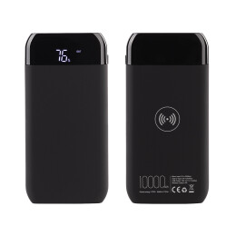 mid-oceangift Беспроводное зарядное устройство "ShineMax SOFTTOUCH", 10000 mAh с подсветкой логотипа и цифровым индикатором заряда