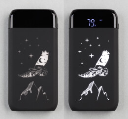 mid-oceangift Беспроводное зарядное устройство "ShineMax SOFTTOUCH", 10000 mAh с подсветкой логотипа и цифровым индикатором заряда