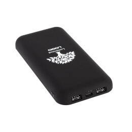 mid-oceangift Беспроводное зарядное устройство "Sticky SOFTTOUCH", 10000 mAh с подсветкой логотипа и присосками черный