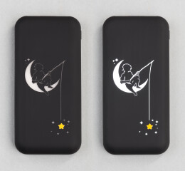 mid-oceangift Беспроводное зарядное устройство "Sticky SOFTTOUCH", 10000 mAh с подсветкой логотипа и присосками черный