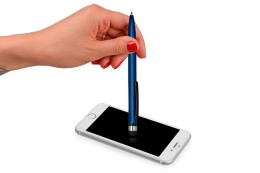 Разное Ручка-стилус пластиковая шариковая «Poke», синий/черный
