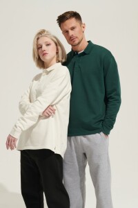 Sol's Рубашка поло оверсайз с длинным рукавом Heritage, темно-зеленая