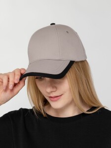 Molti Бейсболка Honor, серая с черным кантом