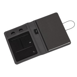 POWERFOLIO Папка А5 с беспроводным (10W) ЗУ 5000 mAh, с функцией MagSafe, сенсорным дисплеем с подсветкой логотипа и блокнотом