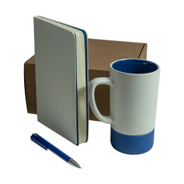 Happy gifts Набор подарочный ARTKITS: ежедневник, ручка, кружка с цветным дном, стружка, коробка, синий