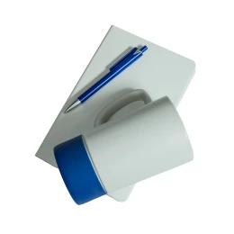 Happy gifts Набор подарочный ARTKITS: ежедневник, ручка, кружка с цветным дном, стружка, коробка, синий