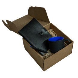 Happy gifts Набор подарочный DYNAMIC: кружка, ежедневник, ручка, стружка, коробка, черный/синий