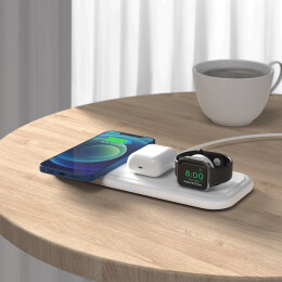 mid-oceangift Настольная беспроводная (15W) зарядная станция "Snow Board" для смартфона, часов и наушников