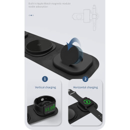 mid-oceangift Складная беспроводная (15W) зарядная станция "Magic Case" с MagSafe для смартфона, часов и наушников