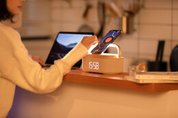 mid-oceangift Bluetooth стерео-колонка "Smart Band" 10Вт (2х5Вт) с беспроводным (15W) ЗУ, лампой, часами, FM радио