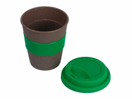 Разное Стакан с силиконовой крышкой "Cafe", зеленый