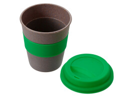 Разное Стакан с силиконовой крышкой "Cafe", зеленый