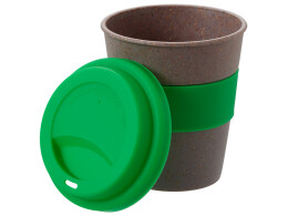 Разное Стакан с силиконовой крышкой "Cafe", зеленый