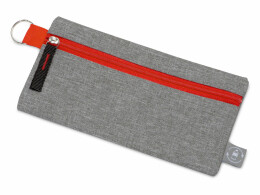 Разное Универсальный пенал из переработанного полиэстера RPET "Holder", серый/красный