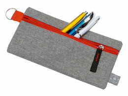 Разное Универсальный пенал из переработанного полиэстера RPET "Holder", серый/красный
