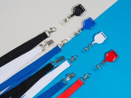 Разное Ланъярд из RPET с карабином, синий