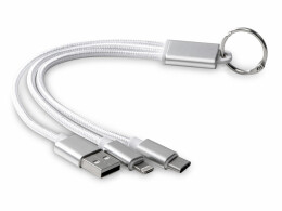 Разное Кабель для зарядки «Tres» с брелоком, серый